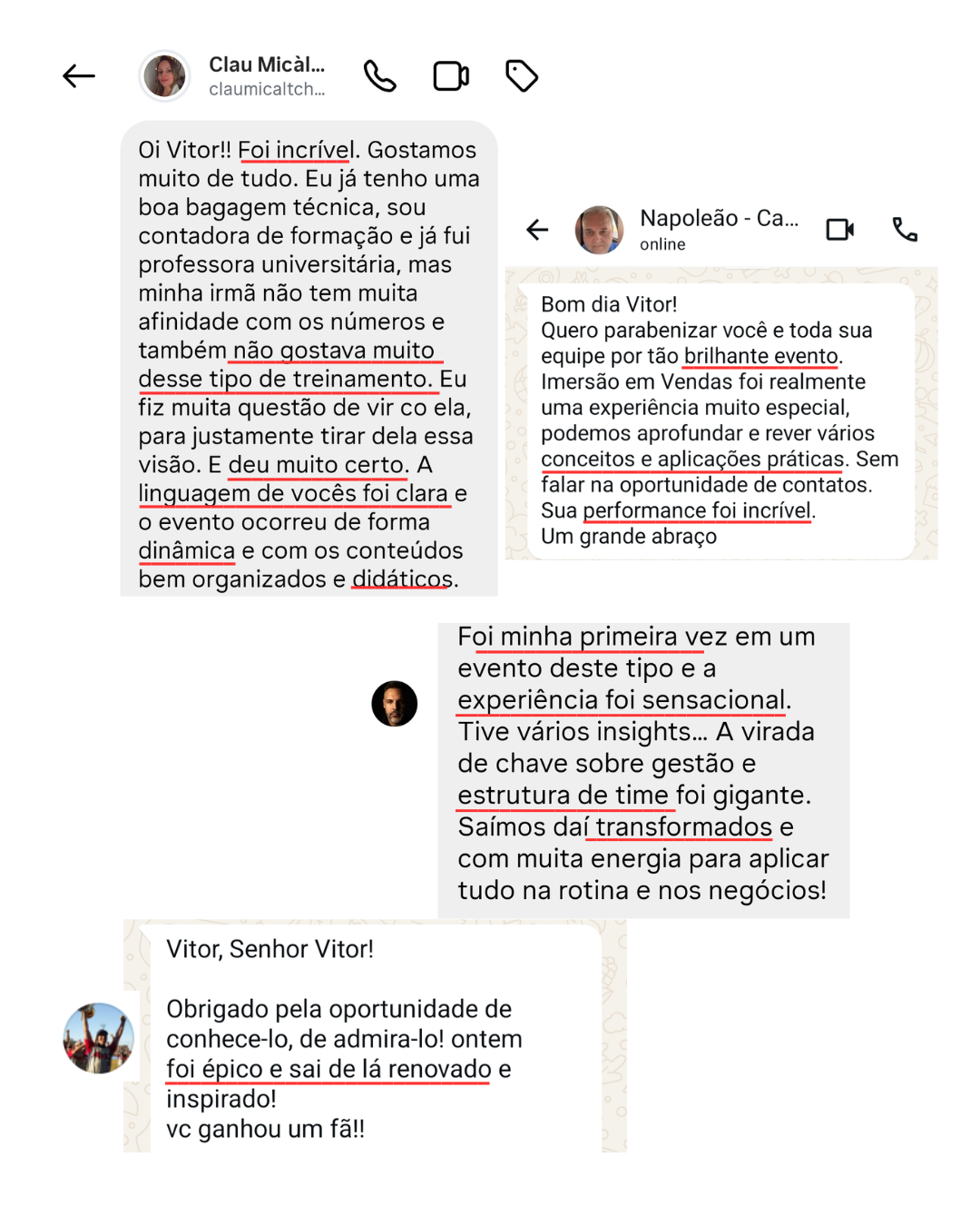 Print de depoimento de participante da Imersão (1 de 6)