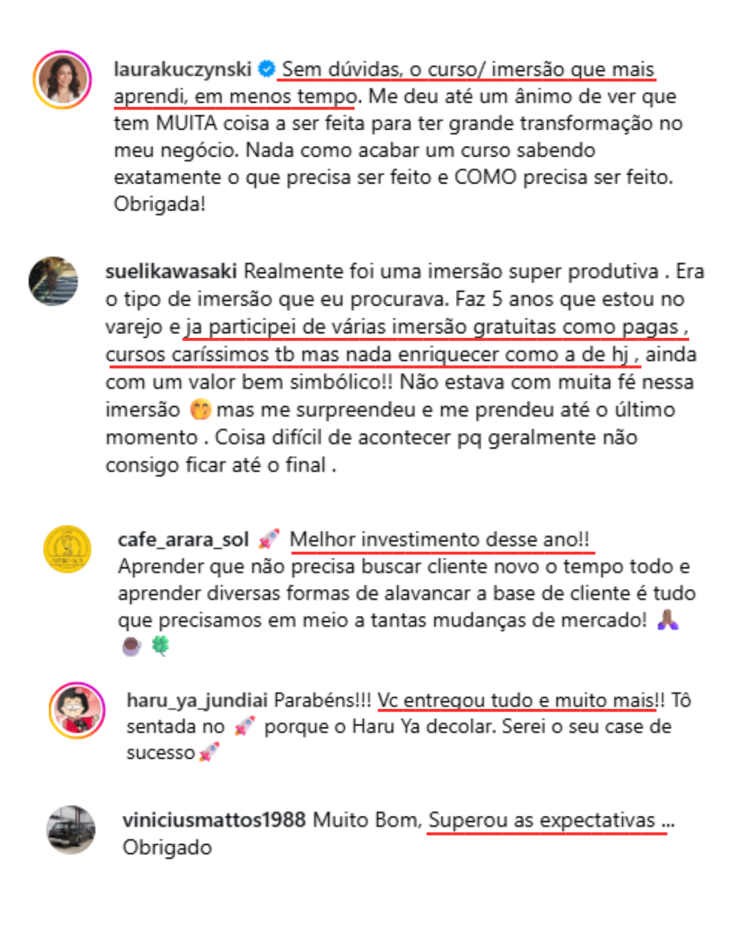 Print de depoimento de participante da Imersão (4 de 6)