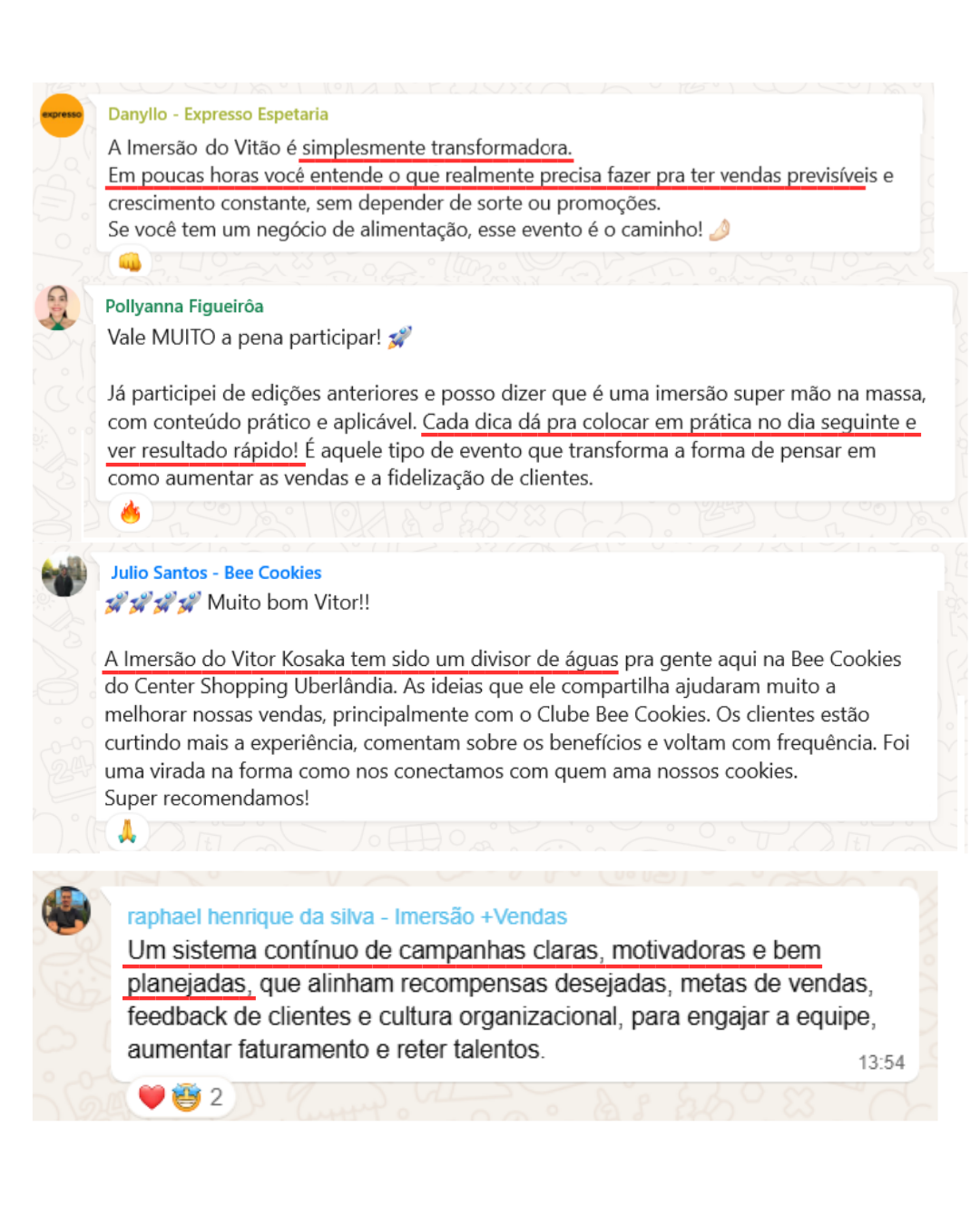 Print de depoimento de participante da Imersão (2 de 6)
